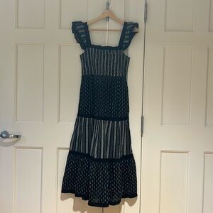Vineyard Vines black and white smocked dress.